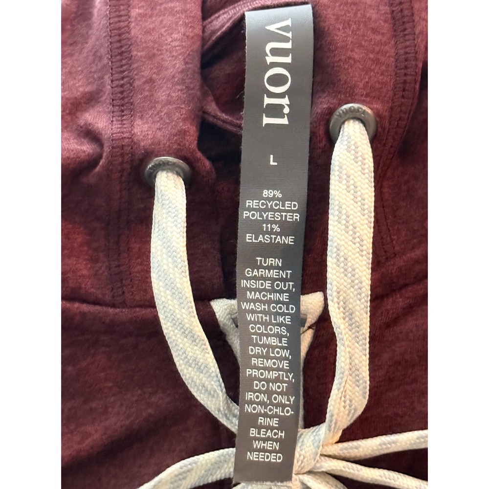 Vuori Halo Essential Full Zip Hoodie Mahogany Heather Burgundy Womens Large NWOT - Picture 5 of 5